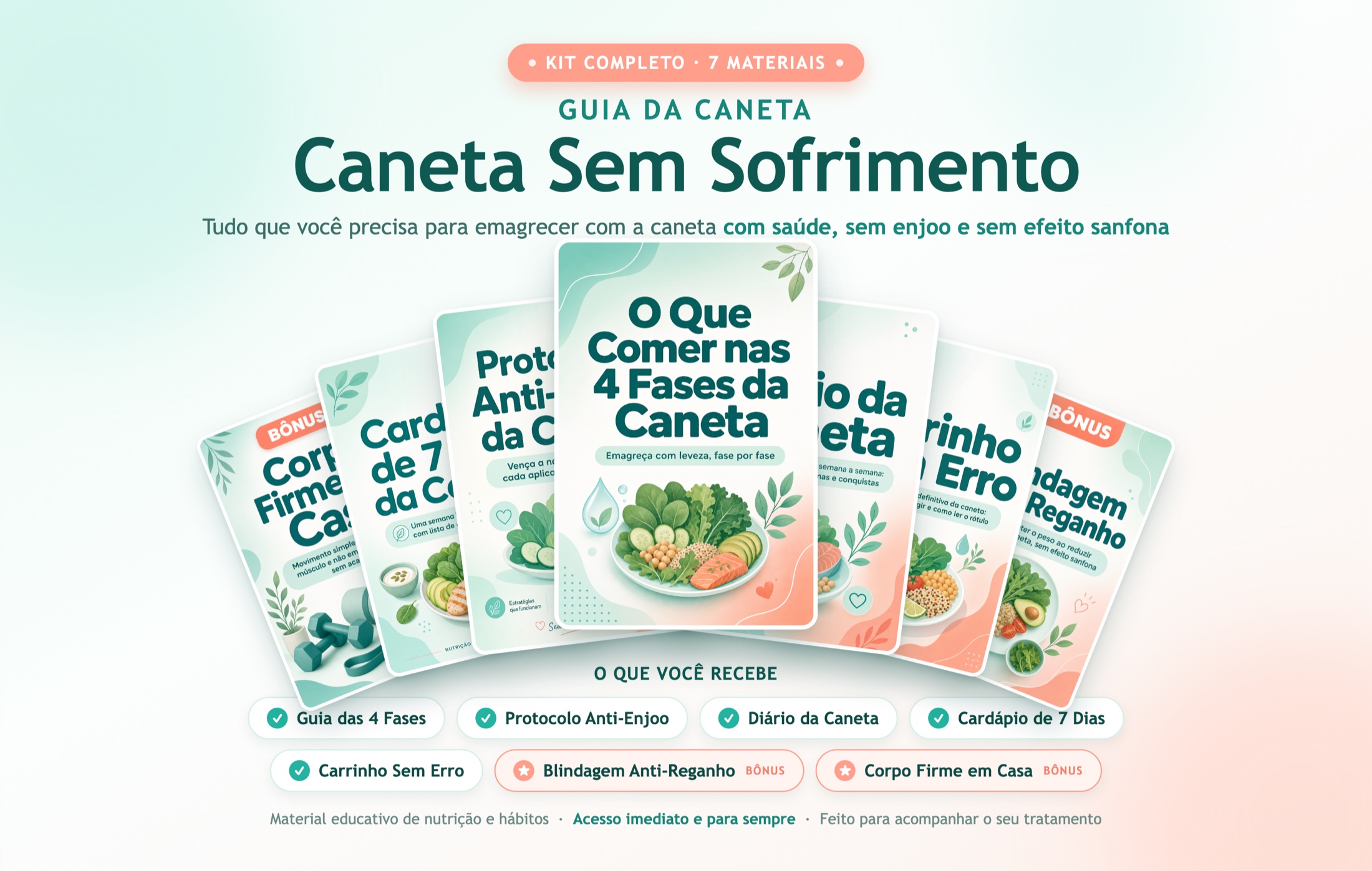 Todos os materiais do Kit Caneta Sem Sofrimento